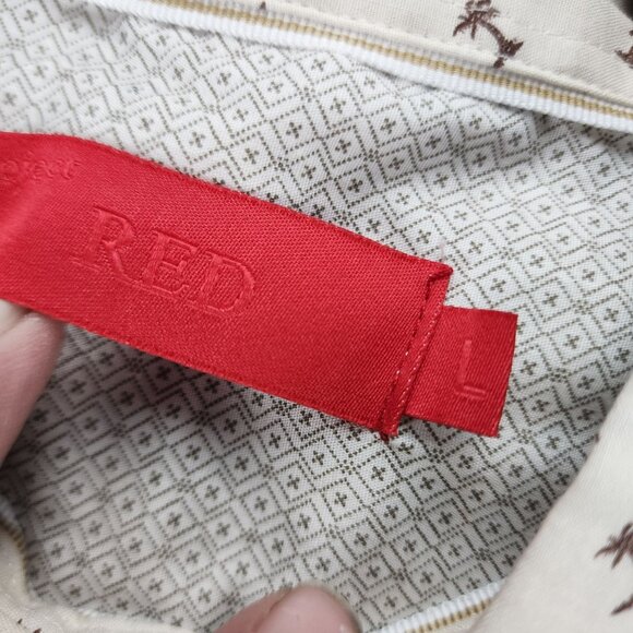 Project Red Mens Large Cream Long Sleeve Button Up *NWT* - Picture 4 of 11